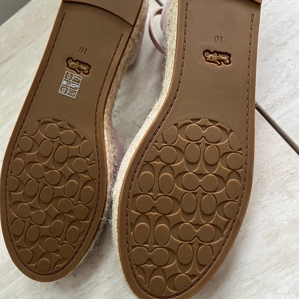 COACH DILLON Lilac/Light Pink Espadrille Sandals - Picture 8 of 8